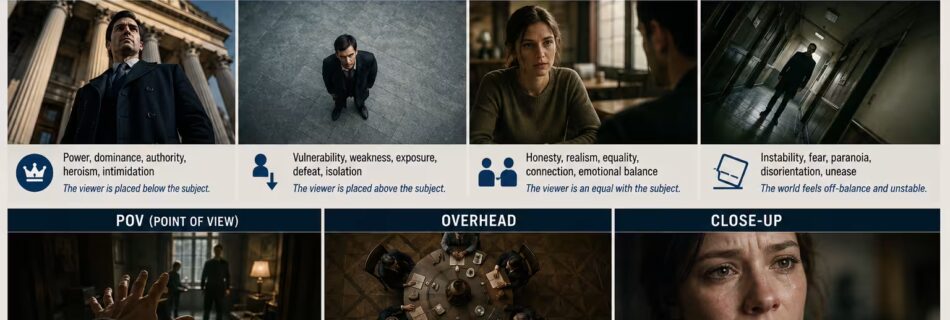 Camera angles and their emotional meaning for cinematic scenes