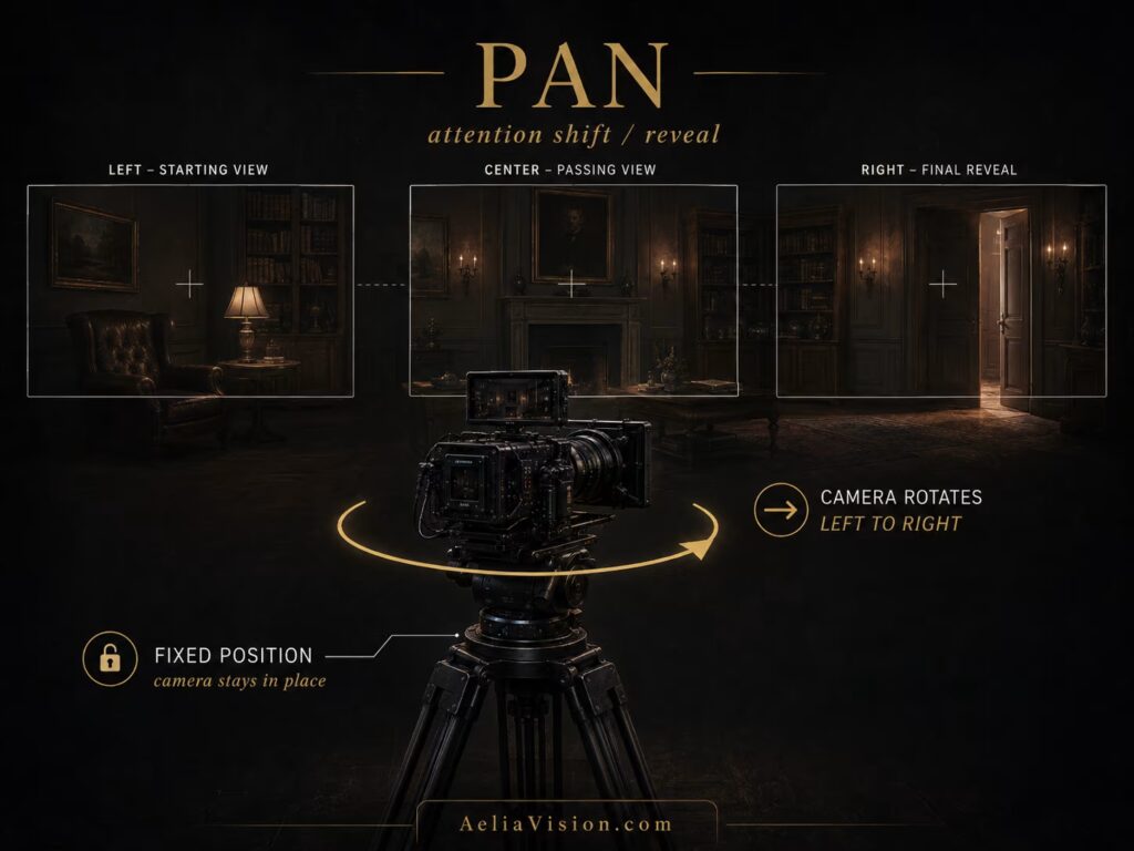 Pan camera movement rotating horizontally