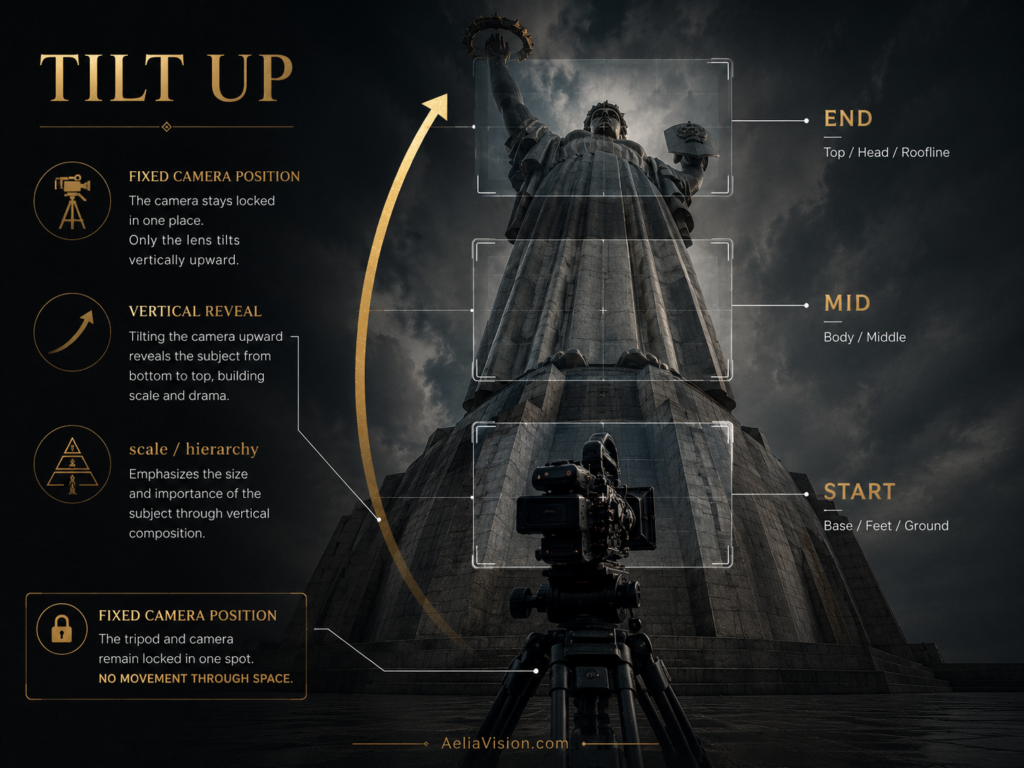 Tilt camera movement rotating vertically