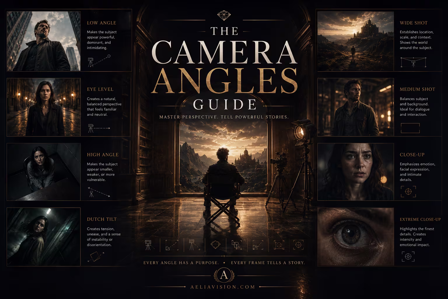 Camera angles guide for cinematic framing and emotion