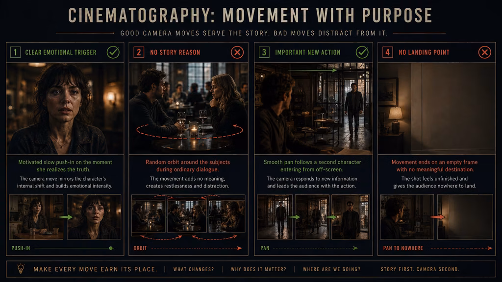 Comparison of motivated and unmotivated camera movements in a dialogue scene