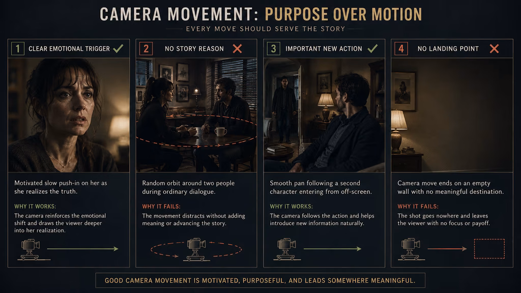 Comparison of motivated and unmotivated camera movements in a dialogue scene