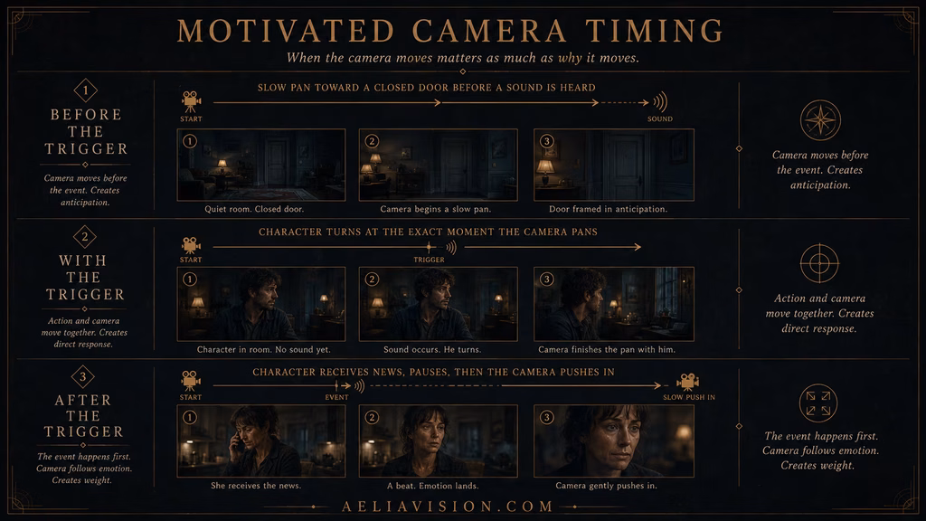 Chart comparing camera movement before, during, and after a story trigger