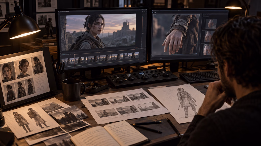 AI film production pipeline for checking character anatomy before a final edit`